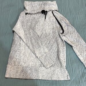 Women's white and black funnel neck sweater